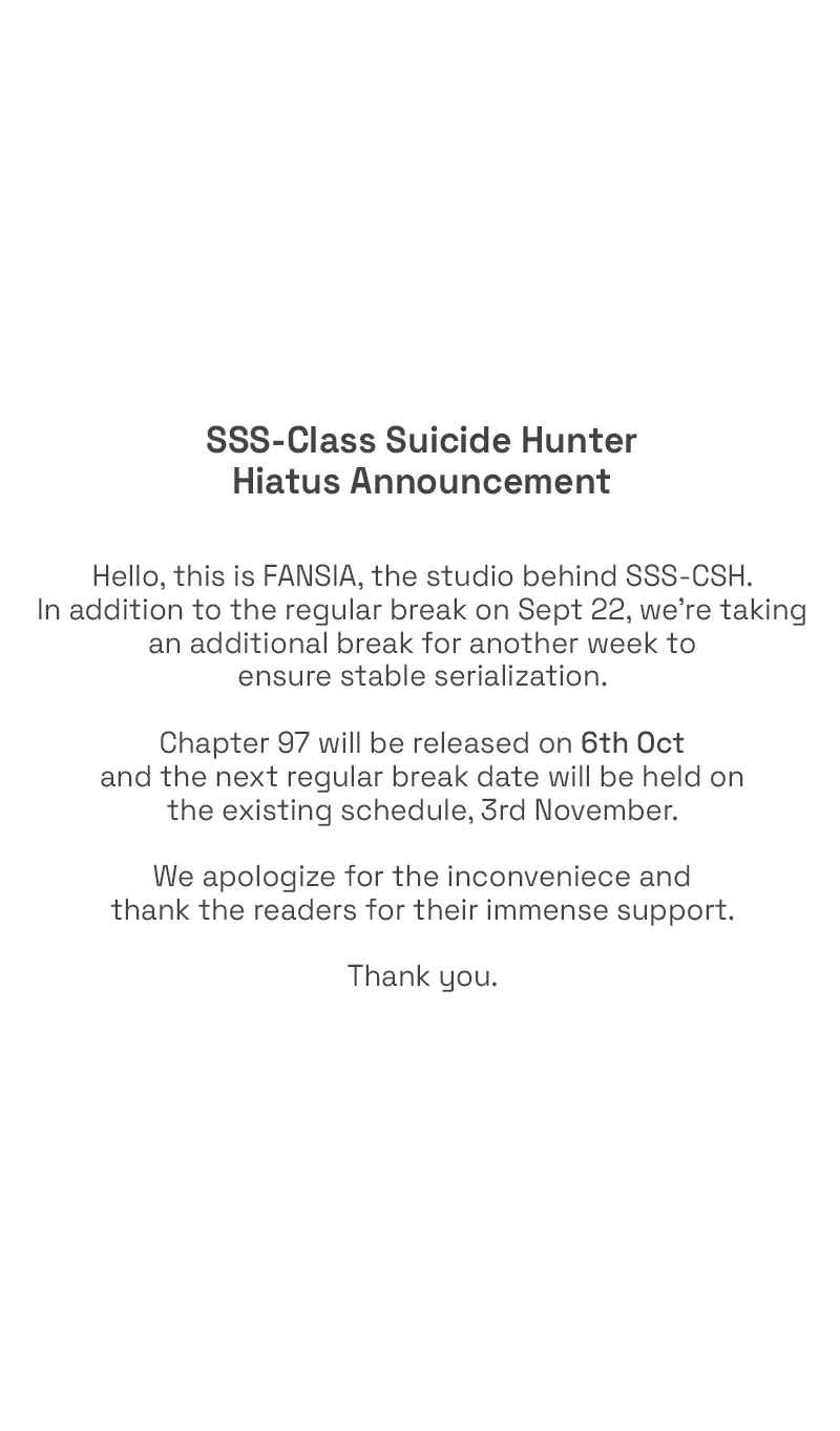 SSS-Class Suicide Hunter Chapter 96.5 2